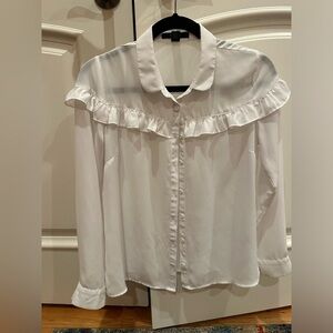 Sheer white button down